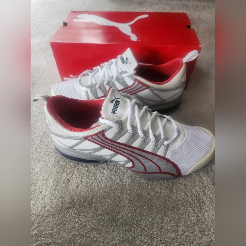 Puma White and Red Sneakers